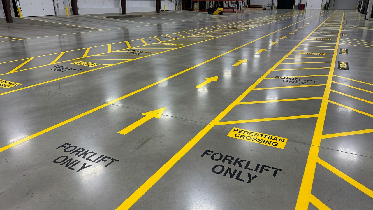 Warehouse line striping service